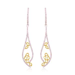 Designer Earrings with Certified Diamonds in 18k Yellow Gold - ER0620P